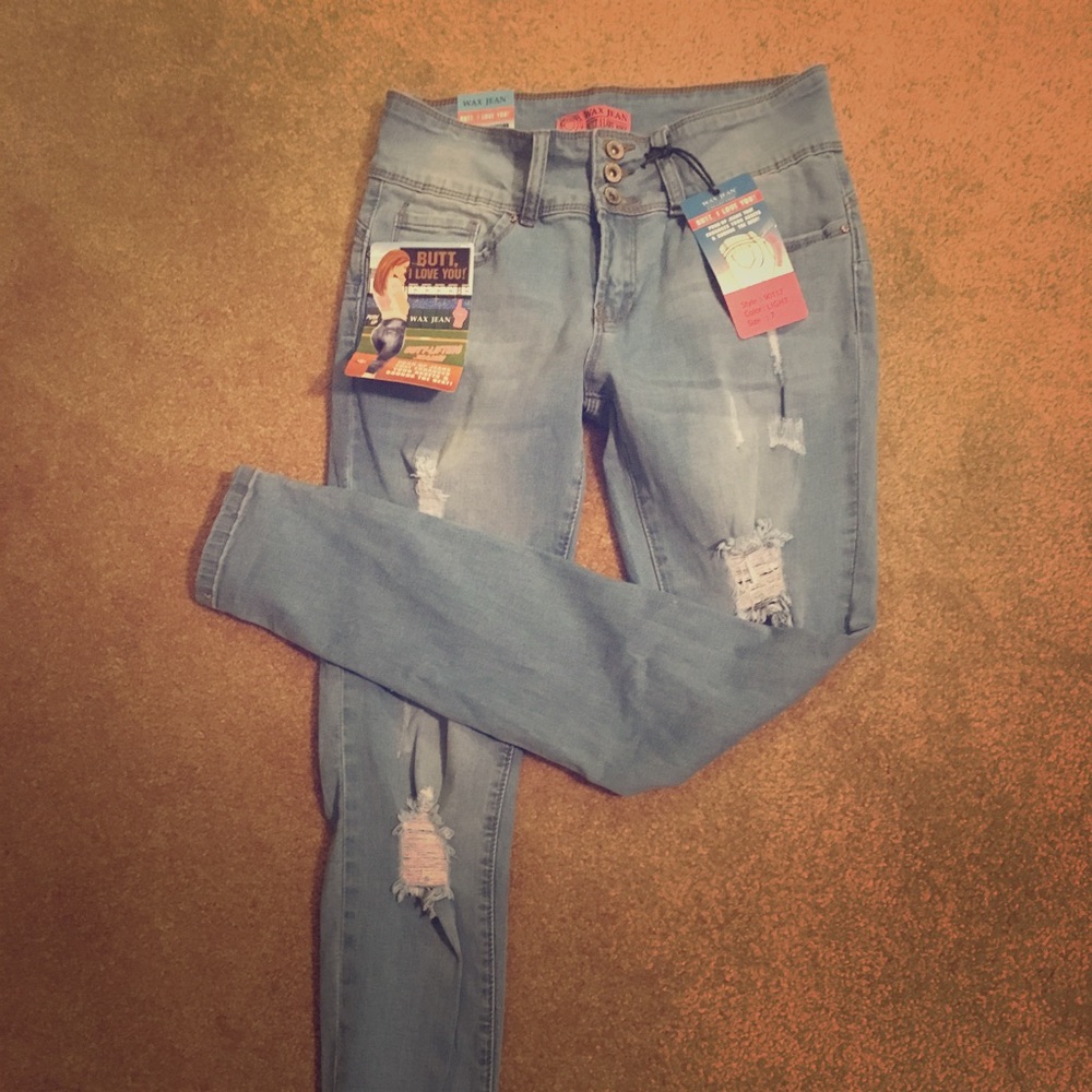 Distressed Wax Jean Size 7